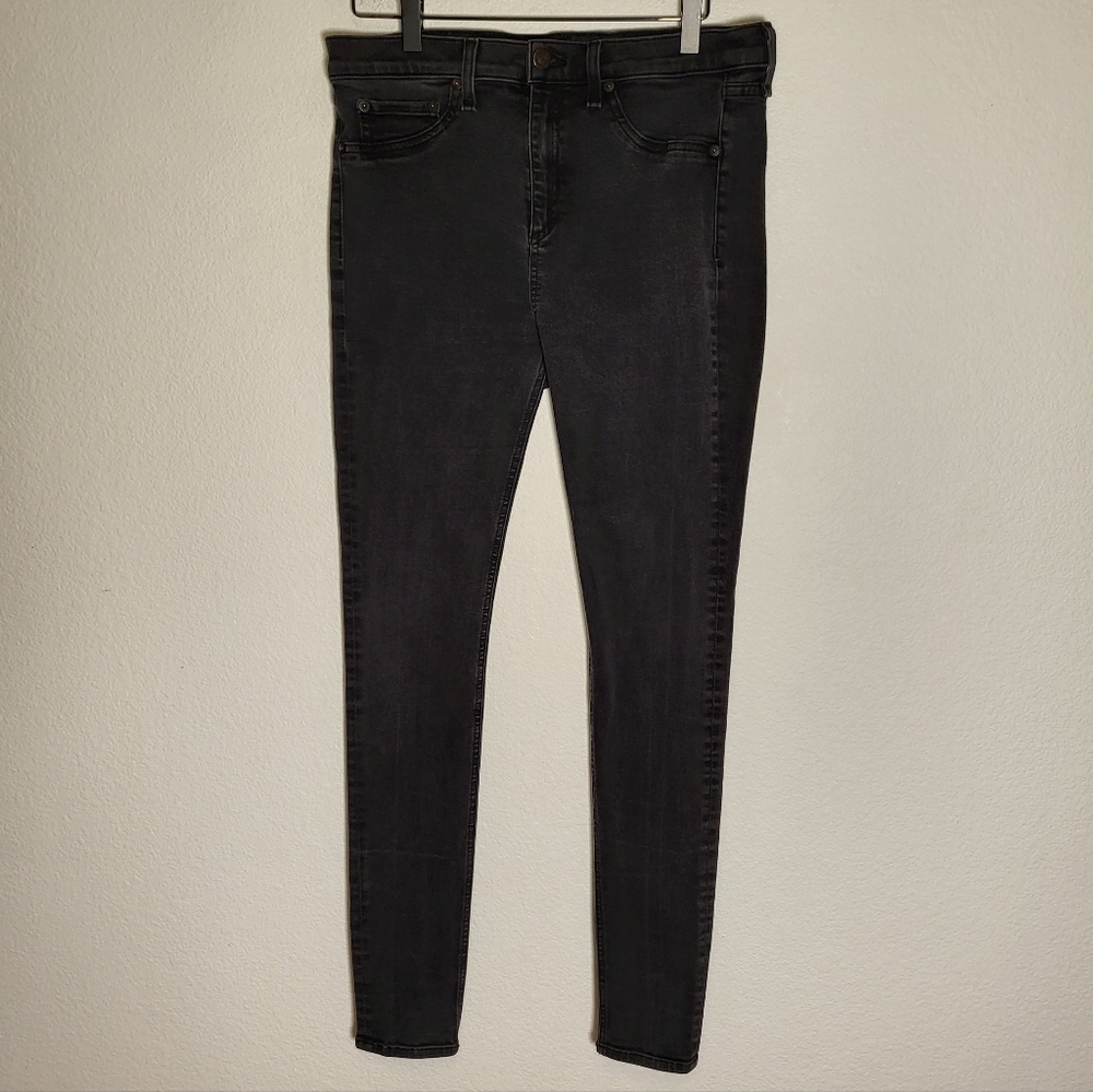 rag & bone Slim High-Rise Skinny Jeans in Washed Black